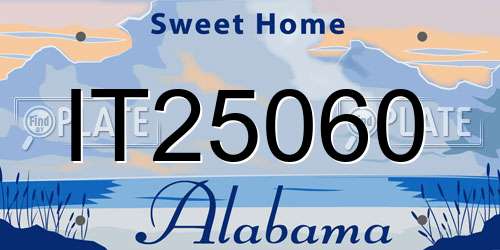 IT25060 Alabama License Plate