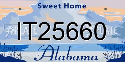 IT25660 Alabama License Plate