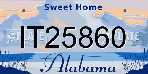 IT25860 Alabama License Plate