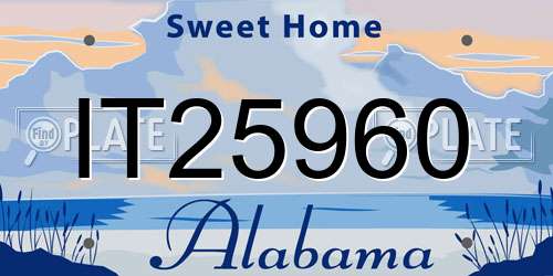 IT25960 Alabama License Plate