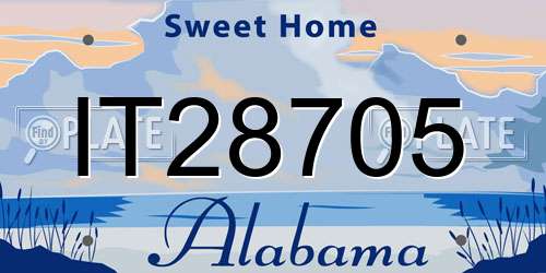 IT28705 Alabama License Plate