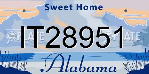IT28951 Alabama License Plate