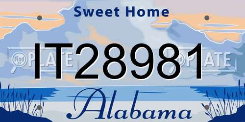 IT28981 Alabama License Plate