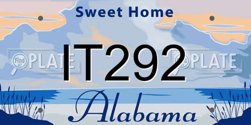 IT292 Alabama License Plate