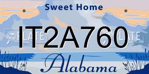 IT2A760 Alabama License Plate