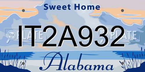 IT2A932 Alabama License Plate