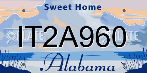 IT2A960 Alabama License Plate