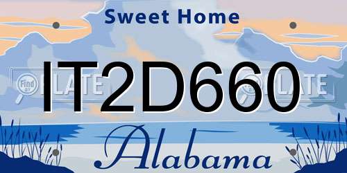 IT2D660 Alabama License Plate