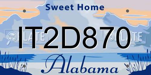 IT2D870 Alabama License Plate