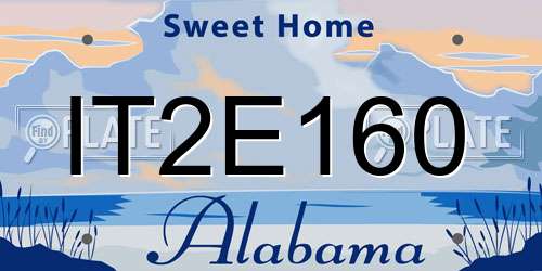 IT2E160 Alabama License Plate