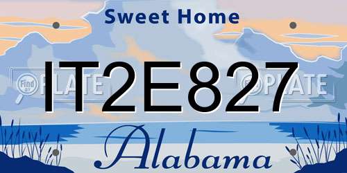 IT2E827 Alabama License Plate