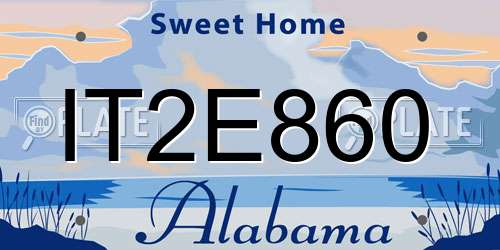 IT2E860 Alabama License Plate