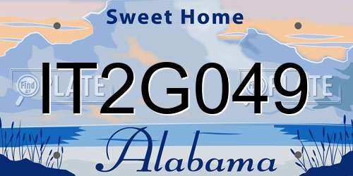 IT2G049 Alabama License Plate