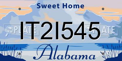 IT2I545 Alabama License Plate