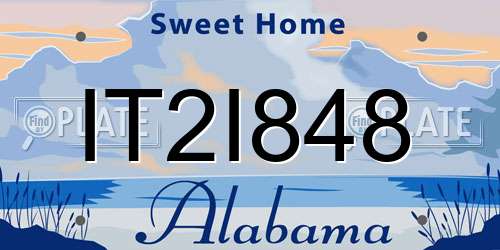 IT2I848 Alabama License Plate