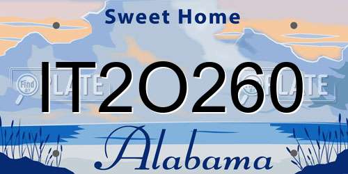 IT2O260 Alabama License Plate
