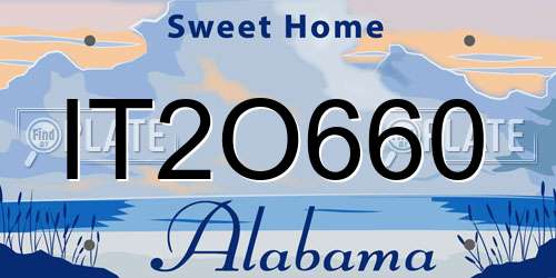 IT2O660 Alabama License Plate