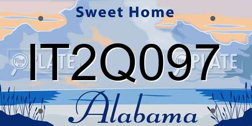 IT2Q097 Alabama License Plate