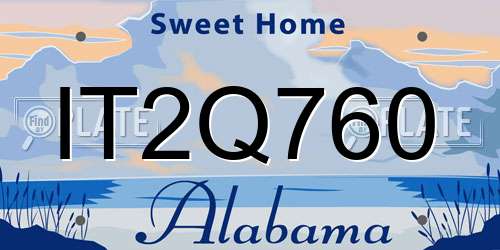 IT2Q760 Alabama License Plate