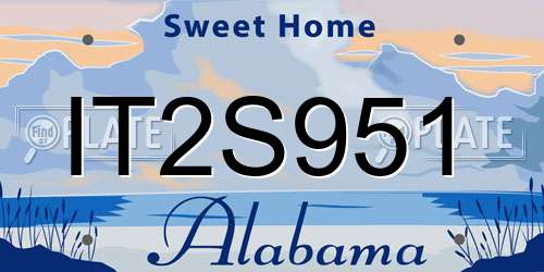 IT2S951 Alabama License Plate