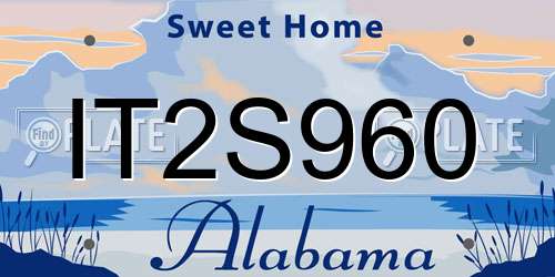 IT2S960 Alabama License Plate