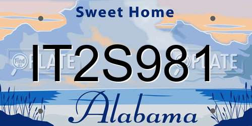 IT2S981 Alabama License Plate