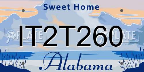 IT2T260 Alabama License Plate