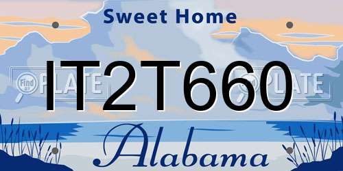 IT2T660 Alabama License Plate