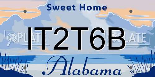IT2T6B Alabama License Plate