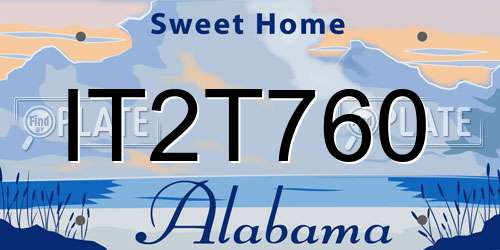 IT2T760 Alabama License Plate