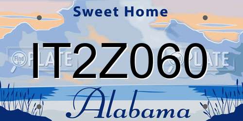 IT2Z060 Alabama License Plate