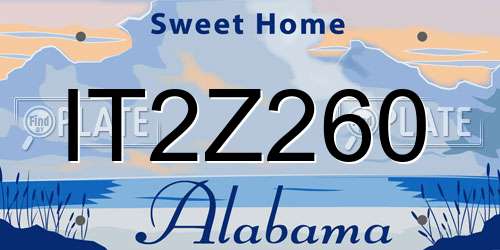 IT2Z260 Alabama License Plate