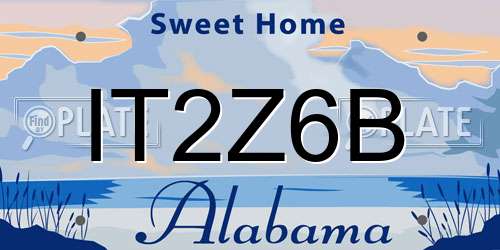 IT2Z6B Alabama License Plate