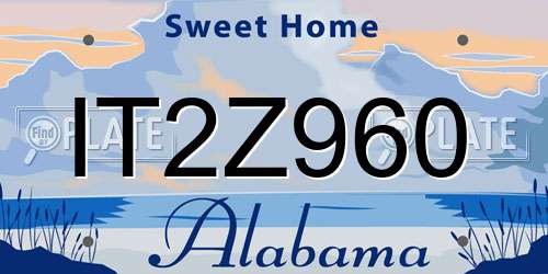 IT2Z960 Alabama License Plate