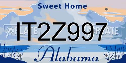 IT2Z997 Alabama License Plate
