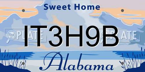 IT3H9B Alabama License Plate