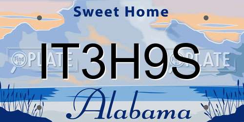 IT3H9S Alabama License Plate
