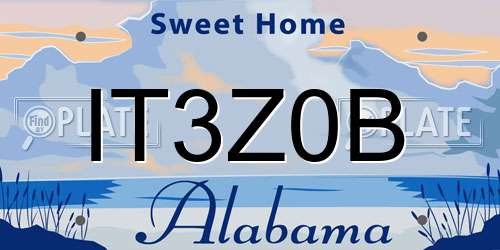 IT3Z0B Alabama License Plate