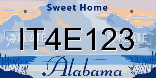 IT4E123 Alabama License Plate