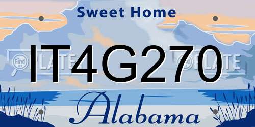IT4G270 Alabama License Plate
