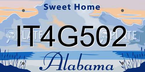 IT4G502 Alabama License Plate