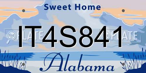 IT4S841 Alabama License Plate