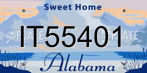 IT55401 Alabama License Plate