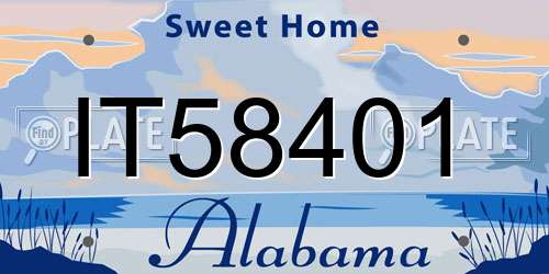 IT58401 Alabama License Plate