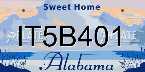 IT5B401 Alabama License Plate