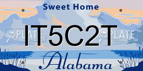 IT5C2T Alabama License Plate