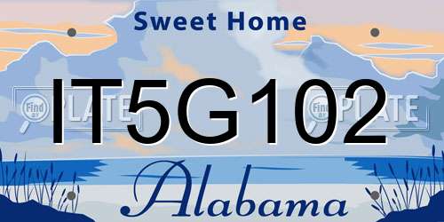 IT5G102 Alabama License Plate