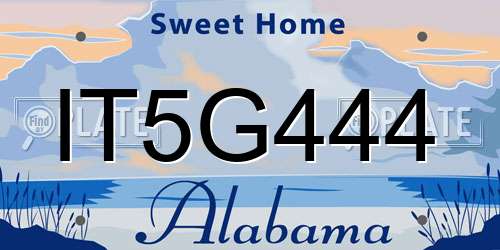 IT5G444 Alabama License Plate