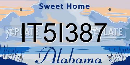 IT5I387 Alabama License Plate