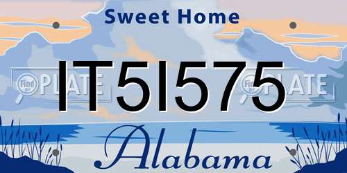 IT5I575 Alabama License Plate